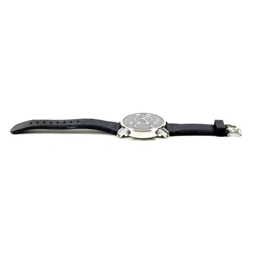 94 - A Glycine Airman stainless steel cased gentleman's wristwatch, ref. 3841, the circular black dial in... 