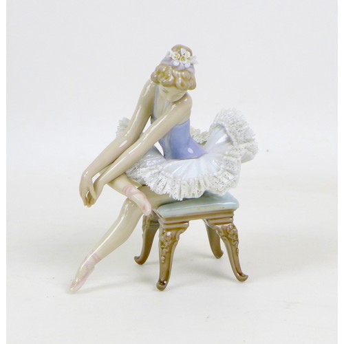 36 - Three Lladro figurines, comprising 'Opening night' 5498, 'Basket of Love' 7622, 'Naughty girl with s... 