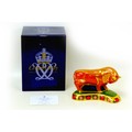 A limited edition Royal Crown Derby paperweight, modelled as the Harrods Bull, with gold stopper to ... 