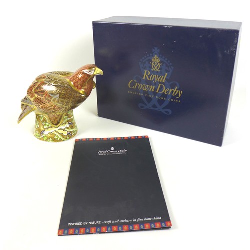 60 - A Royal Crown Derby Prestige paperweight, modelled as 'Golden Eagle', limited edition 250/300, from ... 