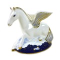A Royal Crown Derby paperweight, modelled as Pegasus, limited edition numbered 995/1750, with gold s... 