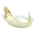 A modern pottery sculpture, modelled as a mermaid, a/f her right arm missing / repaired, 26 by 21 by... 