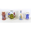 Four 20th century continental ceramics, including a Delft 'St. Omer' tobacco jar, 23 by 27cm high, a... 