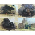 A group of four David Shepherd railway prints of steam engines, comprising 'Guildford Steam Shed No ... 