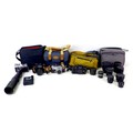 A collection of cameras and lenses, including a Nikon F-501 Af body, a Prinzflex 500 fitted with a P... 