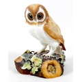 A Royal Crown Derby china sculpture, modelled as 'Barn Owl' by Joan Lee, LVI, signed and titled to i... 