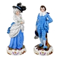 A pair of French 19th century Charenton porcelain portrait figurines, modelled after paintings by Th... 
