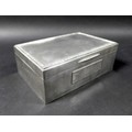 A George VI silver presentation cigarette box, with machine turned decoration and cedar wood lined, ... 