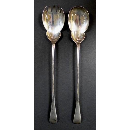 14 - A collection of Victorian and later silver, comprising a Victorian rat tail pattern serving spoon, w... 