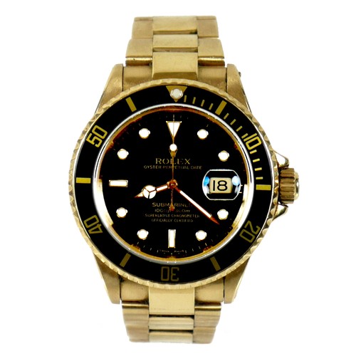84 - A vintage 18ct gold Rolex Submariner-Date Oyster Perpetual gentleman's wristwatch, circa 1986, refer... 