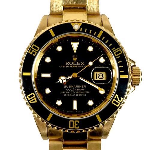 84 - A vintage 18ct gold Rolex Submariner-Date Oyster Perpetual gentleman's wristwatch, circa 1986, refer... 