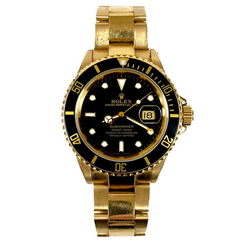 84 - A vintage 18ct gold Rolex Submariner-Date Oyster Perpetual gentleman's wristwatch, circa 1986, refer... 