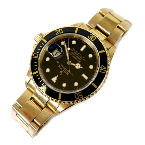 84 - A vintage 18ct gold Rolex Submariner-Date Oyster Perpetual gentleman's wristwatch, circa 1986, refer... 