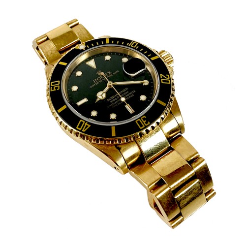 84 - A vintage 18ct gold Rolex Submariner-Date Oyster Perpetual gentleman's wristwatch, circa 1986, refer... 