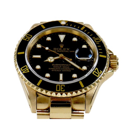 84 - A vintage 18ct gold Rolex Submariner-Date Oyster Perpetual gentleman's wristwatch, circa 1986, refer... 