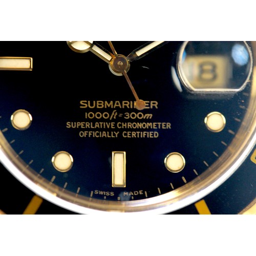 84 - A vintage 18ct gold Rolex Submariner-Date Oyster Perpetual gentleman's wristwatch, circa 1986, refer... 