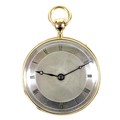 A Continental 10ct gold open faced pocket watch, circa 1900, key wind, quarter repeating with depres... 