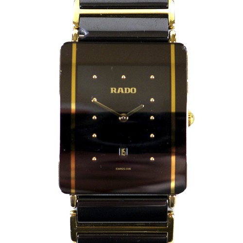 74 - A Rado Diastar black ceramic and gold plated wristwatch, model 160.0282.3, serial 04989856, case 27 ... 