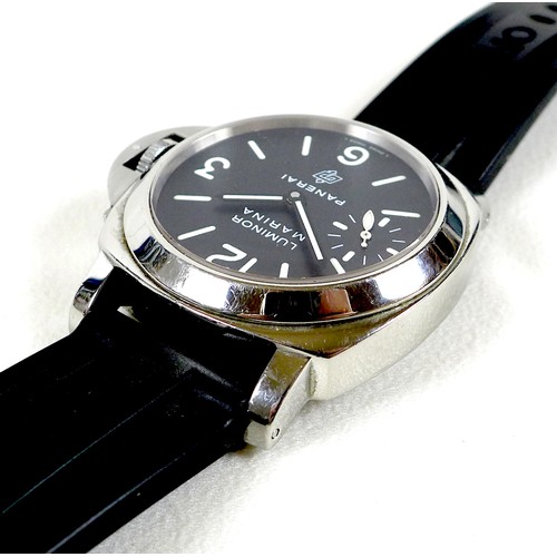 83 - An Officine Panerai Luminor Marina Logo stainless steel cased gentleman's wristwatch, model PAM00005... 