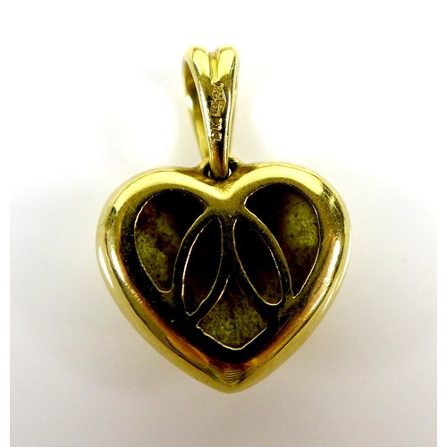 187 - A group of gold jewellery, comprising an 18ct gold heart pendant, 1.8 by 2.1cm, 5.2g, an 18ct gold c... 