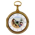 An unusual George III gilt brass pair cased pocket watch with named dial, key wind, with the name Jo... 