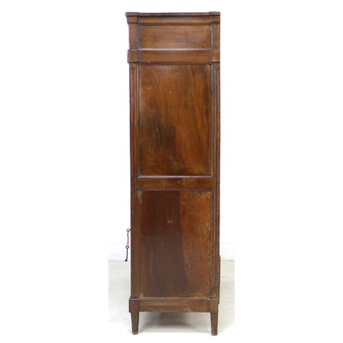 234 - A 19th century French mahogany secretaire a abattant, with fall front revealing fitted interior and ... 