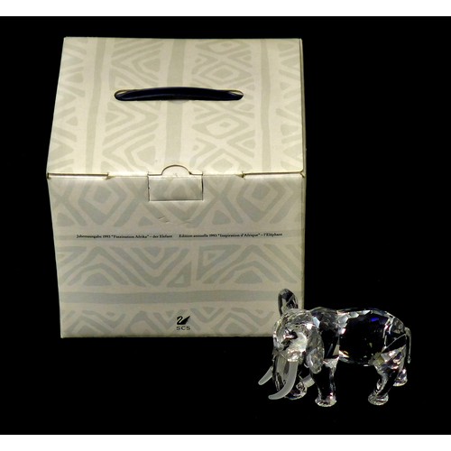 91 - A Swarovski crystal annual edition 1993 'Inspiration Africa' elephant, 8.5cm high, with original box... 