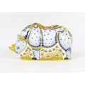 A Royal Crown Derby paperweight, limited edition modelled as an Endangered Species White Rhino, with... 