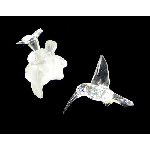 78 - Four Swarovski crystal ornaments, comprising a figural group of two turtle doves A7621 NR 000 011, 6... 