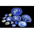 A collection of 19th & 20th century Willow pattern china, various factories, including tureens and c... 