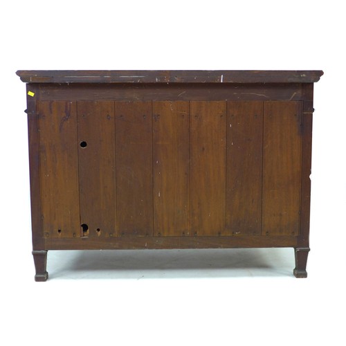 231 - A late Victorian Gillow & Co mahogany and inlaid sideboard, with two drawers and two cupboards, gilt... 