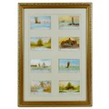 A set of eleven small painted porcelain plaques, early 20th century, each painted with seascapes and... 