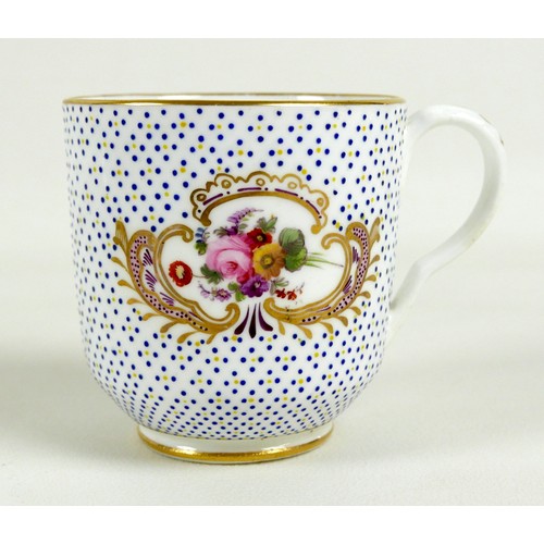 50 - An Edwardian Coalport china cabinet cup and saucer, decorated with sprays of flowers with gilt highl... 