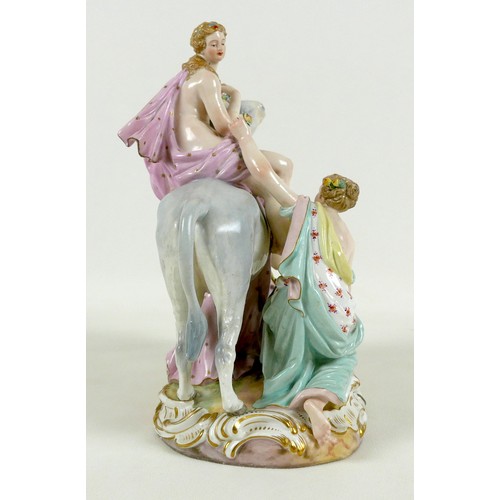 64 - A Meissen porcelain figural group, modelled as 'Abduction of Europa', late 19th century, model numbe... 