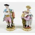 A pair of Meissen porcelain figures, mid 19th century, modelled as a gardener and a shepherdess, mod... 