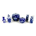 A group of modern Chinese porcelain items, including two small ginger jars, largest 15cm high, two m... 
