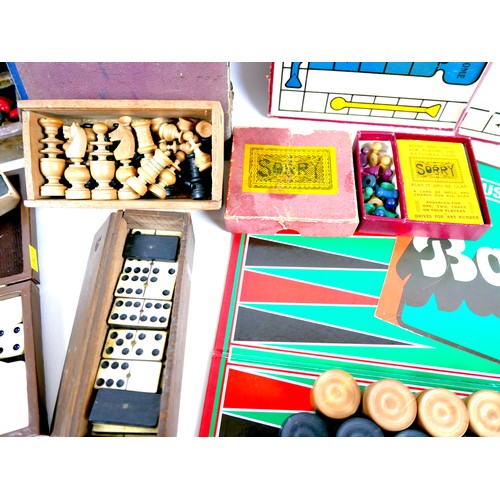 107 - A group of vintage games and collectables, including a Victorian brass whist marker made by Perry & ... 