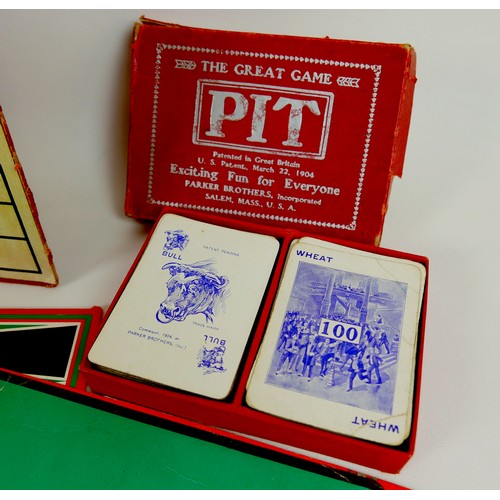 107 - A group of vintage games and collectables, including a Victorian brass whist marker made by Perry & ... 