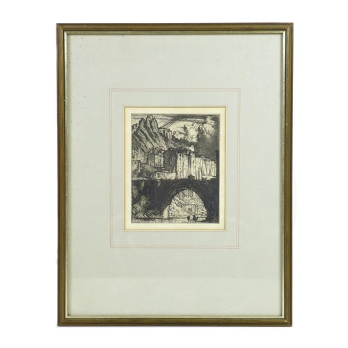 29 - A group of three etchings, comprising a Frank Brangwyn (British, 1867-1956) etching, 'Sisteron, Ital... 