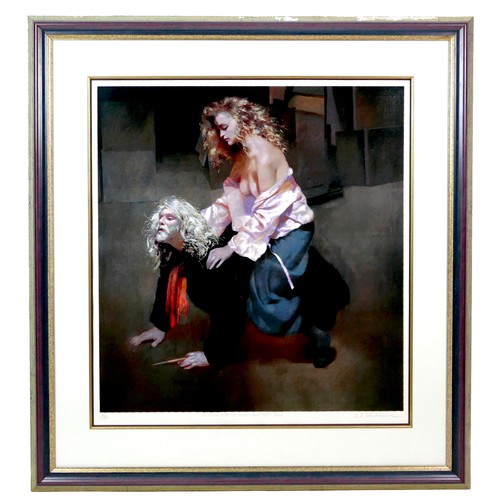 28 - After Robert Lenkiewicz (British, 1941-2002): 'The Painter with Lisa - Aristotle and Phyllis Theme',... 