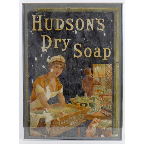 19 - An Edwardian advertising poster for Hudson's Dry Soap, printed on paper with canvas backing, 62 by 4... 
