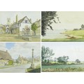 Richard Williams (British, 20th century): Four landscape watercolours of Stamford and the surroundin... 