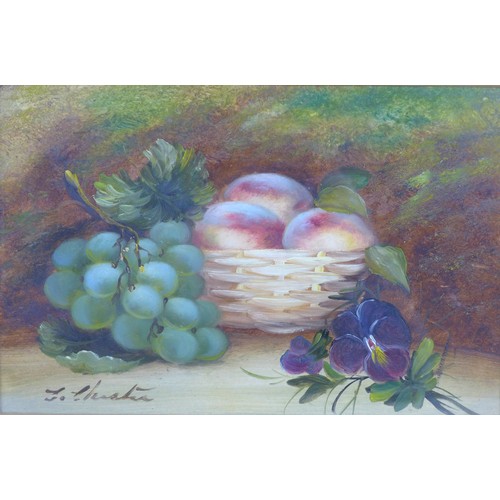 100 - Evelyn Chester (British 1875-1929): A pair of still life paintings, depicting fruit with flowers, oi... 