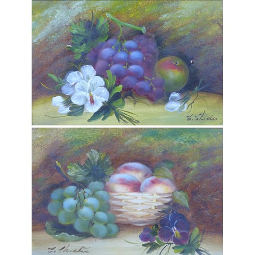 100 - Evelyn Chester (British 1875-1929): A pair of still life paintings, depicting fruit with flowers, oi... 