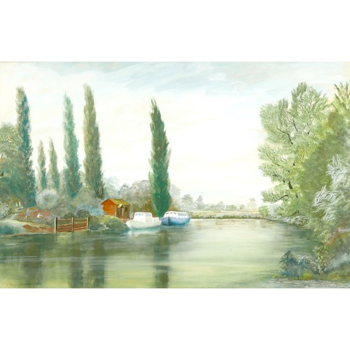 41 - C. W. Smith (British, 20th century): 'Sutton', a view of the river Nene, possibly by Walter Smith of... 