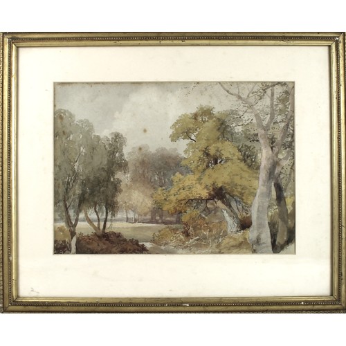 69 - General Walter Fane (British, 1828-1885): a landscape study with autumnal trees in parkland, probabl... 