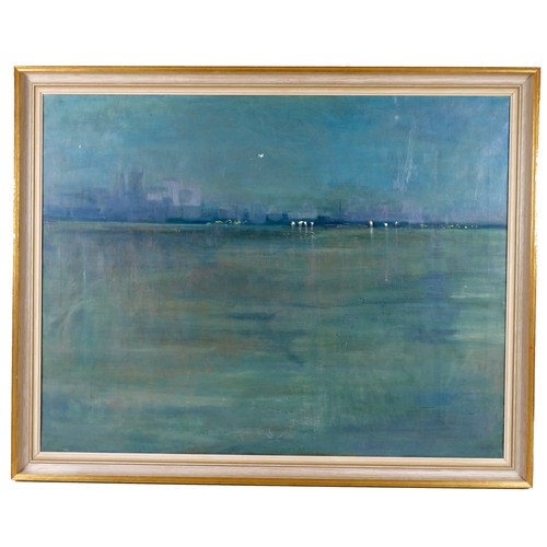 98 - Ruth Robotham (British, 20th century): a view of Peterborough across the river Nene, looking towards... 