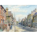 Wilfrid Rene Wood (British, 1888-1976): a view of Stamford, depicting St Peter’s Street, watercolour... 