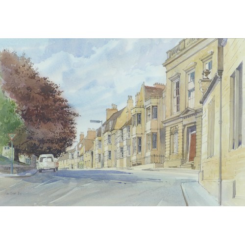 47 - Alan Oliver (British, 20th century): 'St Peter's Hill, Stamford', signed lower left and dated 1984, ... 
