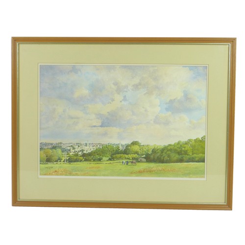 45 - Cyril J. Mayes (British, 20th century): 'The Worthorpe Fields', watercolour, signed lower left corne... 